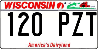 WI license plate 120PZT
