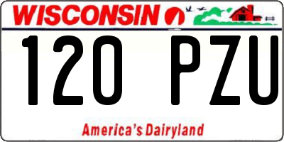 WI license plate 120PZU