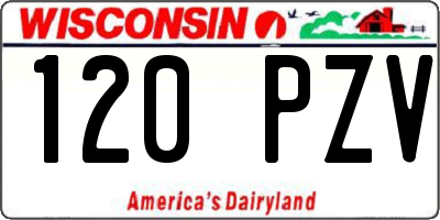 WI license plate 120PZV