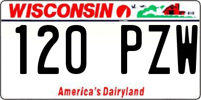 WI license plate 120PZW