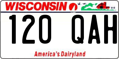 WI license plate 120QAH