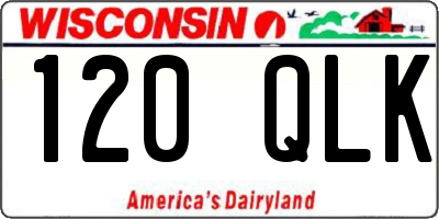 WI license plate 120QLK