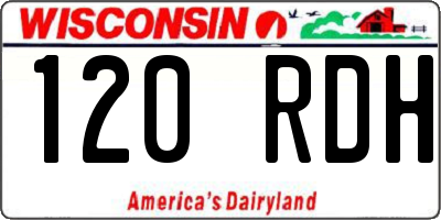 WI license plate 120RDH
