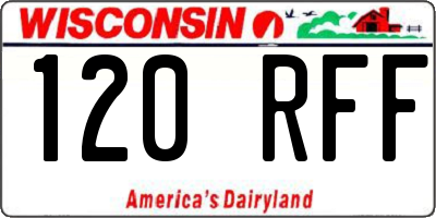 WI license plate 120RFF