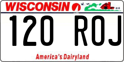 WI license plate 120ROJ