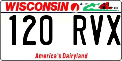 WI license plate 120RVX