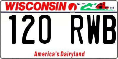 WI license plate 120RWB