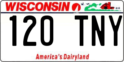 WI license plate 120TNY