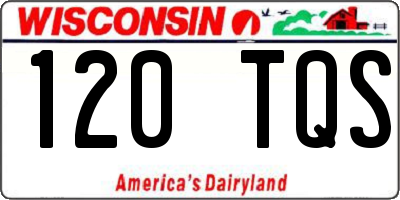 WI license plate 120TQS