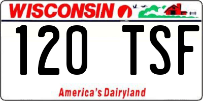 WI license plate 120TSF