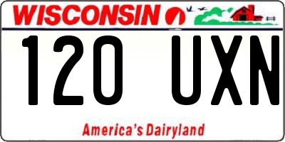 WI license plate 120UXN