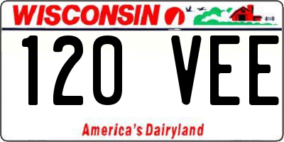WI license plate 120VEE