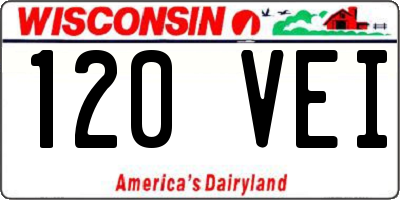 WI license plate 120VEI