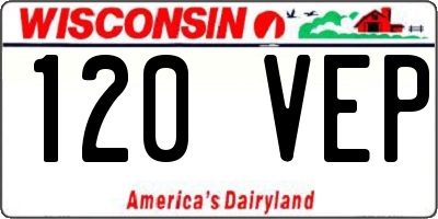 WI license plate 120VEP