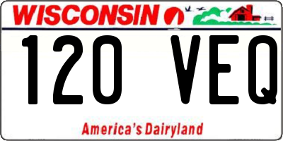WI license plate 120VEQ