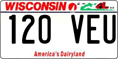 WI license plate 120VEU
