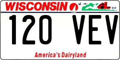 WI license plate 120VEV