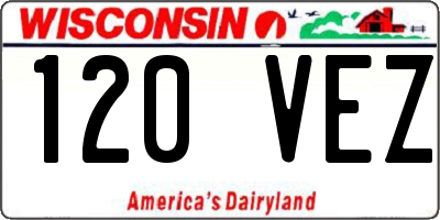 WI license plate 120VEZ