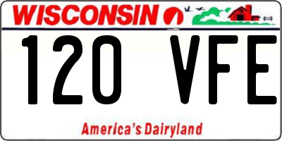 WI license plate 120VFE