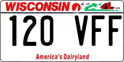 WI license plate 120VFF