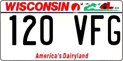 WI license plate 120VFG