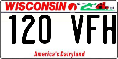 WI license plate 120VFH