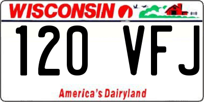 WI license plate 120VFJ