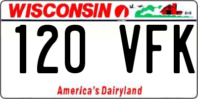 WI license plate 120VFK
