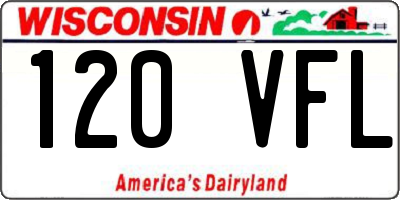 WI license plate 120VFL