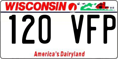 WI license plate 120VFP