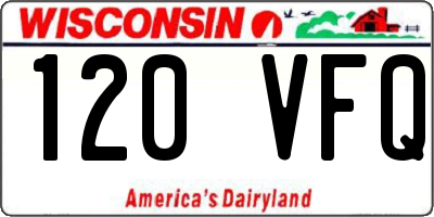 WI license plate 120VFQ