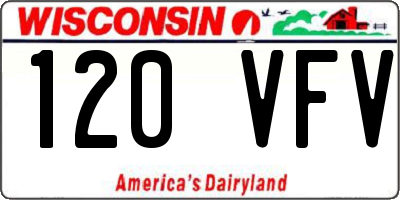 WI license plate 120VFV