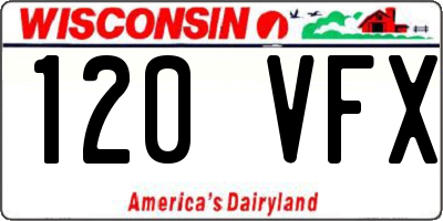 WI license plate 120VFX