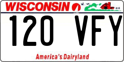 WI license plate 120VFY
