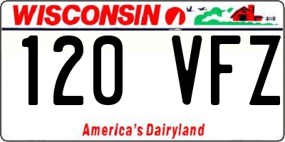WI license plate 120VFZ