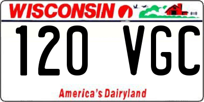 WI license plate 120VGC