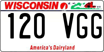 WI license plate 120VGG