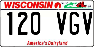 WI license plate 120VGV
