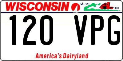 WI license plate 120VPG
