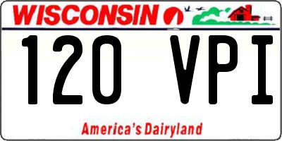 WI license plate 120VPI