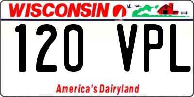WI license plate 120VPL