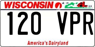 WI license plate 120VPR