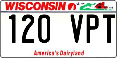 WI license plate 120VPT