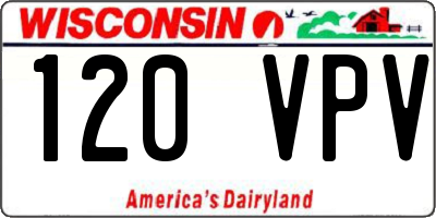 WI license plate 120VPV