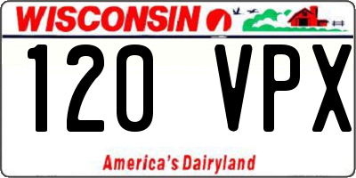 WI license plate 120VPX