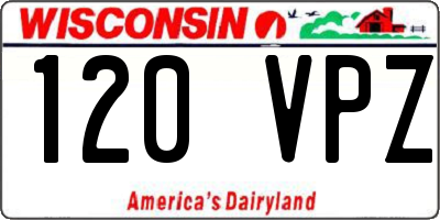 WI license plate 120VPZ