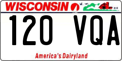 WI license plate 120VQA