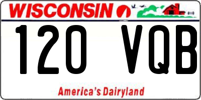 WI license plate 120VQB