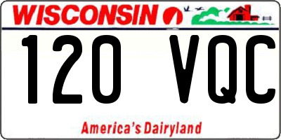 WI license plate 120VQC