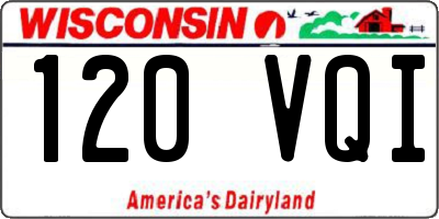 WI license plate 120VQI